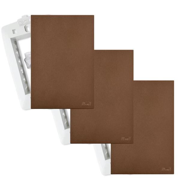 Imagem de 3 Und. Espelho Cego 4x2 Corten Placa Cega Fosco Recta Satin