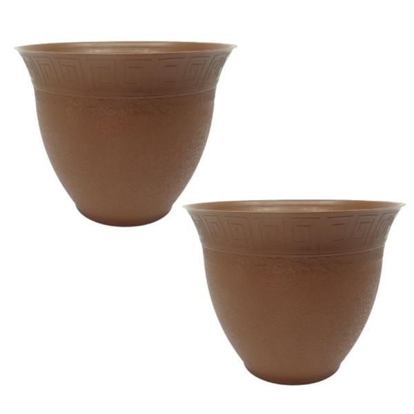 Imagem de 3 unds Vaso Marrom Cachepot Redondo para Orquídea