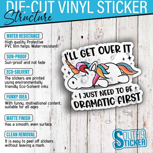 Imagem de (3 unidades) Adesivo SOUTH9STICKER I'll Get Over It Unicorn Drama Lover