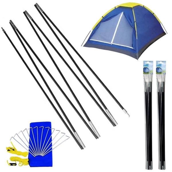 3 Varetas de Reposicao Barraca Iglu 4 Pessoas Mor + Estacas Kit Imagem de 3 Varetas de Reposicao Barraca Iglu 4 Pessoas Mor + Estacas Kit