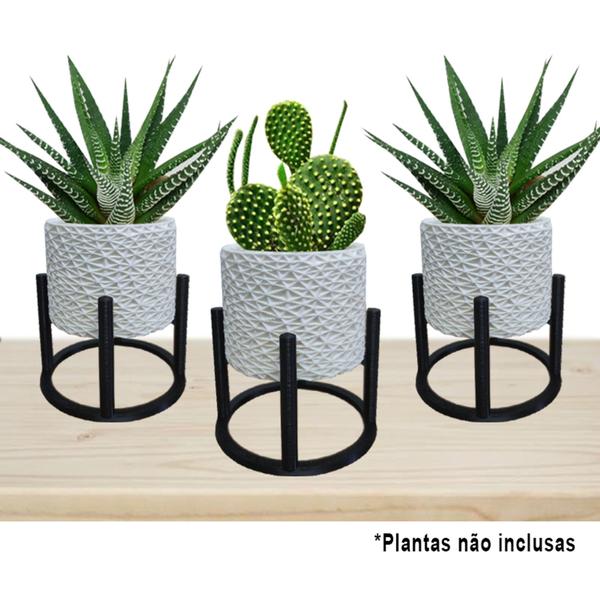 Imagem de 3 Vasos Cachepot Suculenta Erva Flor Decoração Casa Suspenso Favorito