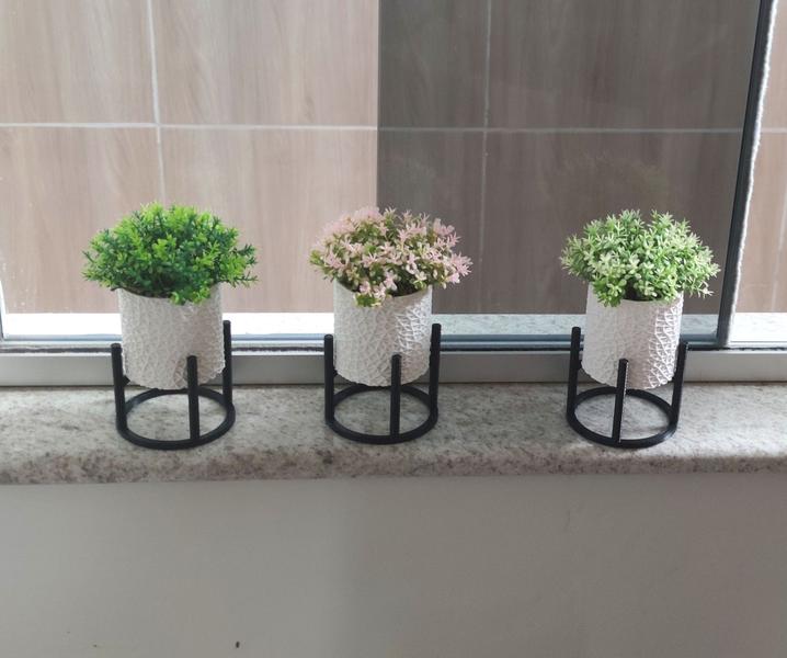 Imagem de 3 Vasos Cachepot Suculenta Erva Flor Decoração Casa Suspenso Favorito