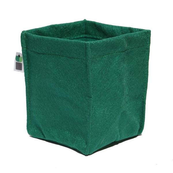 Imagem de 3 Vasos Plantas 2 Litros Feltro Quadrado Verde Bandeira