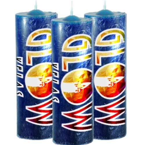 3 Velas De 7 Dias Azul 100% Parafina Pura 260g - GLOW VELAS Imagem de 3 Velas De 7 Dias Azul 100% Parafina Pura 260g
