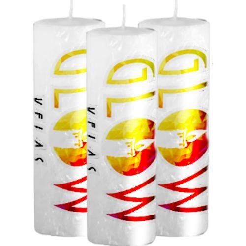 3 Velas De 7 Dias Branca 100% Parafina Pura 260g - GLOW VELAS Imagem de 3 Velas De 7 Dias Branca 100% Parafina Pura 260g
