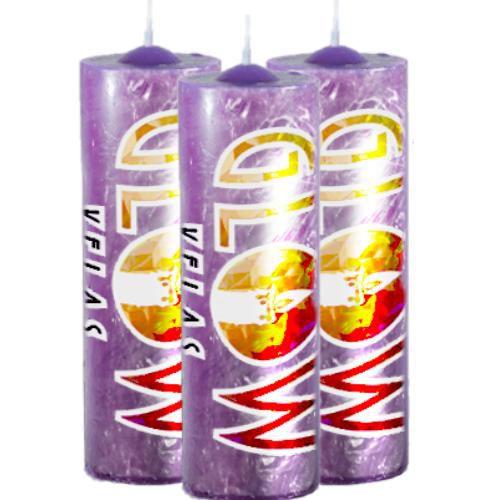 Imagem de 3 Velas De 7 Dias Roxo 100% Parafina Pura 260g