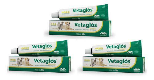 Imagem de 3 Vetaglos Pomada Cicatrizante 50g - Vetnil - Validade Boa