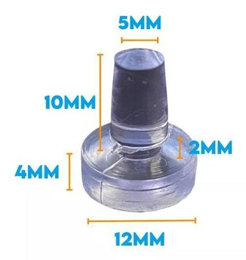 Imagem de 30 Batoque De 12Mm 1,2Cm De Pvc Cristal Para Apoio De Vidro