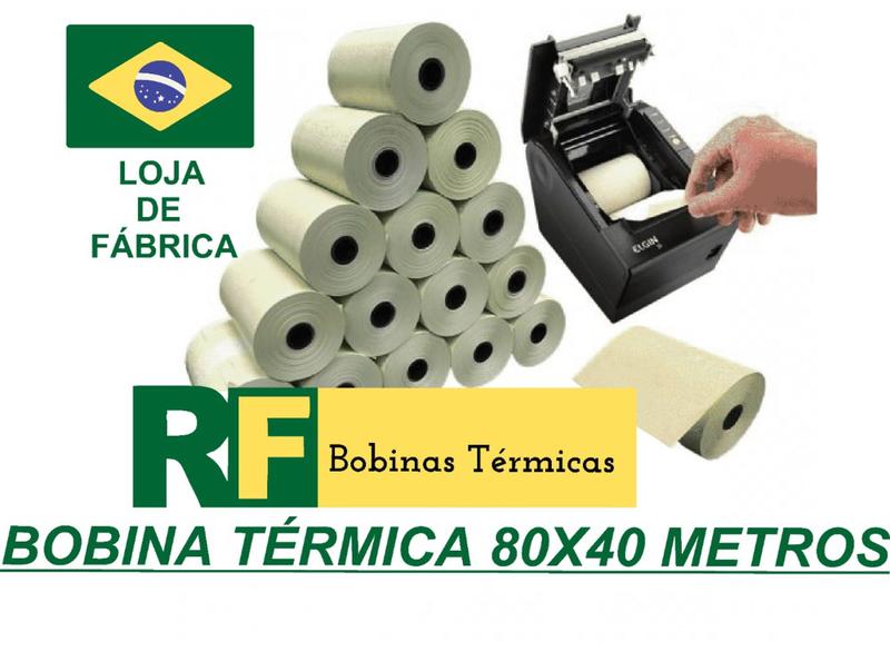 Imagem de 30 Bobinas Térmicas 80x40 Amarelas Impressora Não Fiscal Pdv