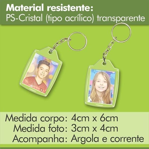 Imagem de 30 Chaveiro Transparente 3X4 Frente E Verso Personalizar