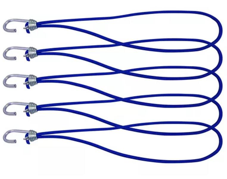 Imagem de 30 Gancho Extensor Elastico Corda Azul Para Lona Caminhão