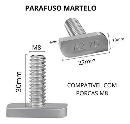30 Parafusos T Cabeça De Martelo M8x30mm Sem Porcas - GB ELETRICA Imagem de 30 Parafusos T Cabeça De Martelo M8x30mm Sem Porcas