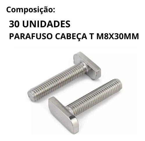 30 Parafusos T Cabeça De Martelo M8x30mm Sem Porcas - GB ELETRICA Imagem de 30 Parafusos T Cabeça De Martelo M8x30mm Sem Porcas