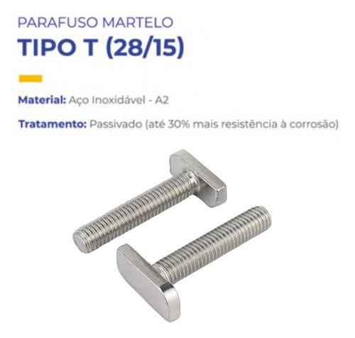 30 Parafusos T Cabeça De Martelo M8x30mm Sem Porcas - GB ELETRICA Imagem de 30 Parafusos T Cabeça De Martelo M8x30mm Sem Porcas