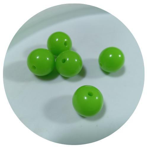 Imagem de 30 pçs bolas lisa abs verde folha 12 mm para bijuteria e colares