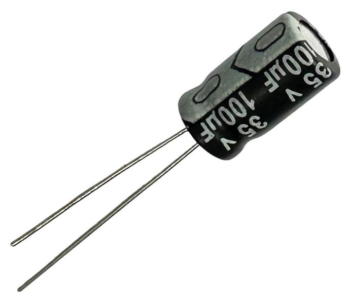 Imagem de 30 PÇS - CAPACITOR ELETROLITICO 100UF X 35V - 100X35V - 105º GRAUS