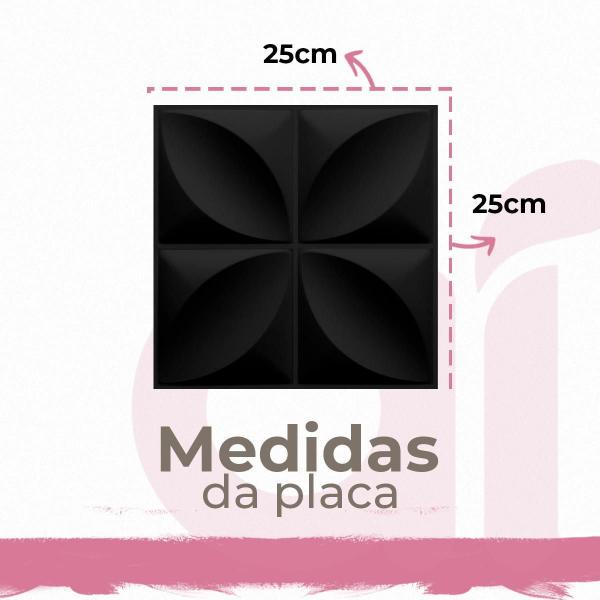 Imagem de 30 Placas Petalas Revestimento De Parede Preto Pvc 25Cmx25Cm