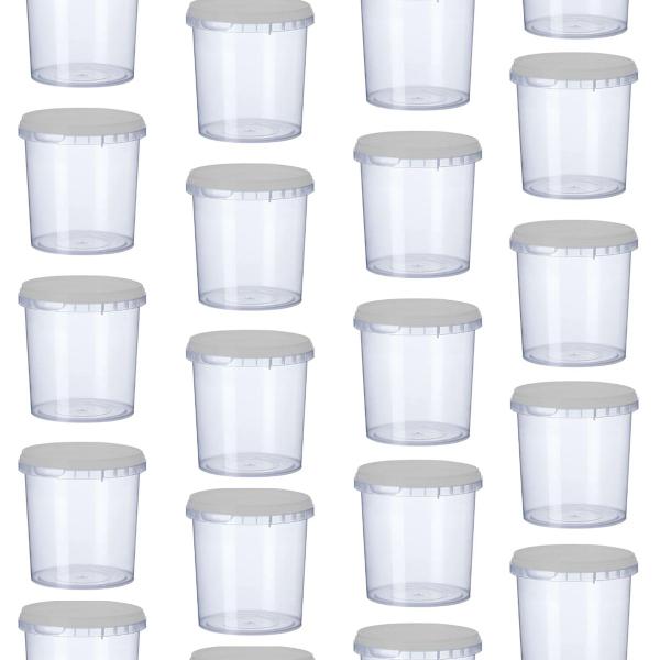 30 Potes Para Alimentos 500ML Transparente Com Tampa 11x9,5 - metal g Imagem de 30 Potes Para Alimentos 500ML Transparente Com Tampa 11x9,5
