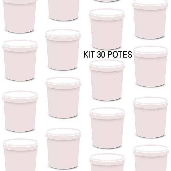 30 Potes Para Alimentos 900 ML Branco PP Com Tampa 13x9,5Cm - generic Imagem de 30 Potes Para Alimentos 900 ML Branco PP Com Tampa 13x9,5Cm