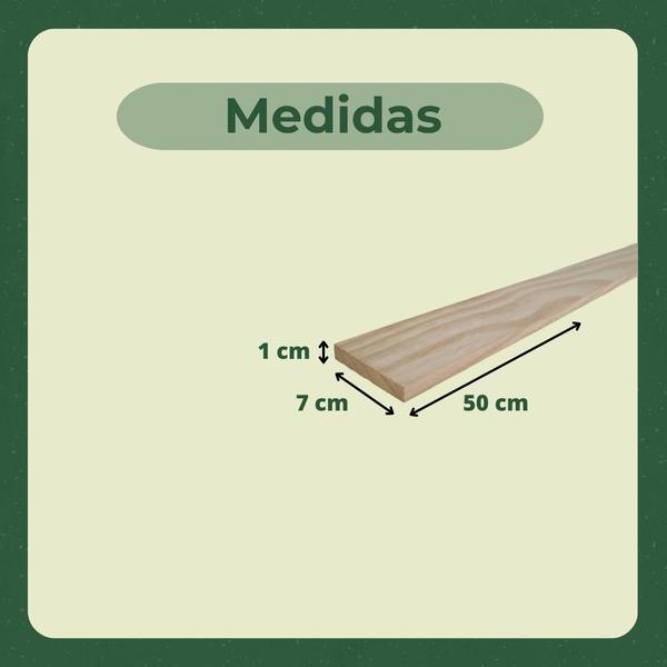 Imagem de 30 Ripas Sarrafos 1x7x50 cm Madeira de Pinus Artesanato