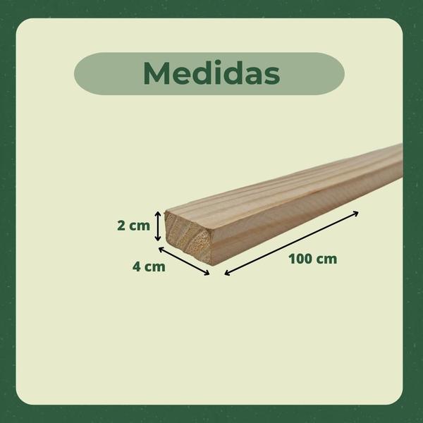 Imagem de 30 Ripas/Sarrafos de 2x4x100 cm Madeira de Pinus