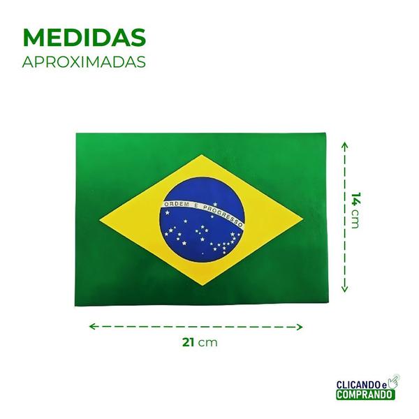 Imagem de 30 Unidades Bandeira Brasil Papel Copa Futebol Eleição 14x21cm