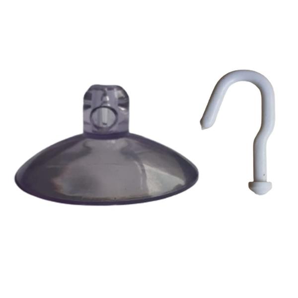 30 Ventosas 4 cm Cabeça Redonda Silicone Vidro Pvc C/ Gancho - H Plásticos Imagem de 30 Ventosas 4 cm Cabeça Redonda Silicone Vidro Pvc C/ Gancho