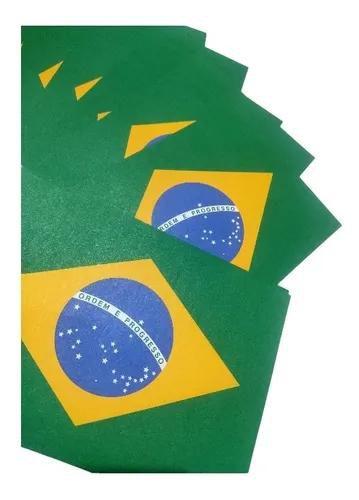 Imagem de 300 Bandeira Brasil Papel Copa Futebol Decoração 14x21cm Nfe