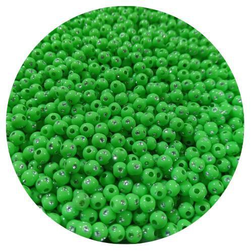 Imagem de 300 pçs miçanga verde c/ strás 5mm abs ideal para bijuterias colares e pulseiras em geral