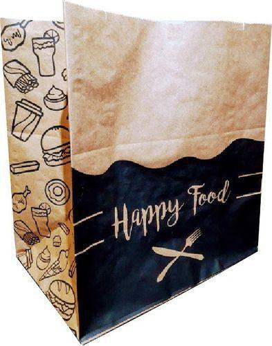 Imagem de 300 Sacos Kraft Entregas Refeições Em Restaurantes 30x31x19  (HAPPY FOOD)