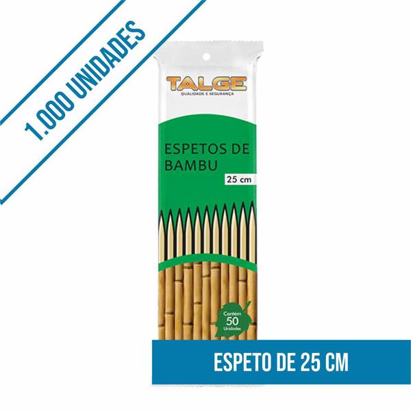 Imagem de 3000 Palitos De Bambu Tratado Espeto P/ Churrasco 25cm Forte