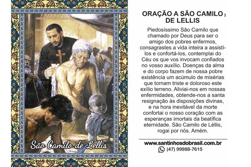 Imagem de 3000 Santinho São Camilo de Lellis (oração no verso) - 7x10 cm