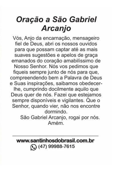 3000 Santinho São Gabriel Arcanjo (oração no verso) - 7x10 cm - Santinhos do Brasil Imagem de 3000 Santinho São Gabriel Arcanjo (oração no verso) - 7x10 cm