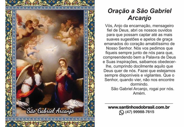 3000 Santinho São Gabriel Arcanjo (oração no verso) - 7x10 cm - Santinhos do Brasil Imagem de 3000 Santinho São Gabriel Arcanjo (oração no verso) - 7x10 cm