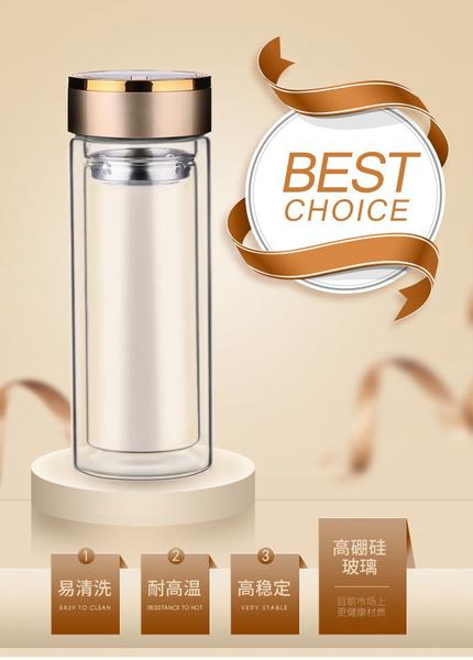 300ml Anti Escalding Business Cup Portátil Office Double Wall Glass Tea Bottle with Inoxidless Steel With Tea Filter Garrafas de água (Prata) - HTTN Imagem de 300ml Anti Escalding Business Cup Portátil Office Double Wall Glass Tea Bottle with Inoxidless Steel With Tea Filter Garrafas de água (Prata)