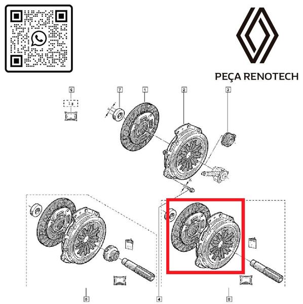 Imagem de 302050901r - kit de embreagem (platô + disco + atuador) - motor 1.6 k4m694 - 2011 à 2016 - duster - sandero ii / sandero / logan ii / logan