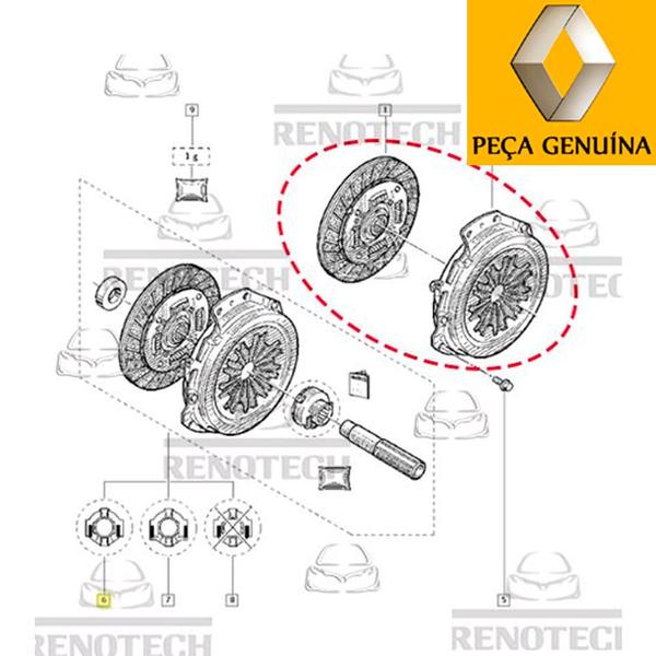 Imagem de 302052458r - kit de embreagem - sem rolamento - motores 1.0 8v d7d / 1.0 16v d4d