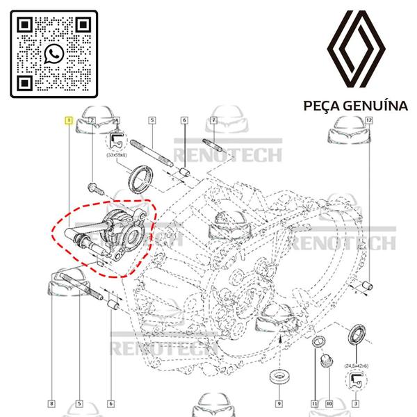 Imagem de 306206299r - atuador de embreagem (rolamento) - motor 2.0 16v - captur / duster / fluence