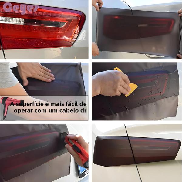 Imagem de 30cm X 1m Auto Farol Do Carro Lanterna Traseira Matiz Filme De Vinil Adesivo Proteção À Prova