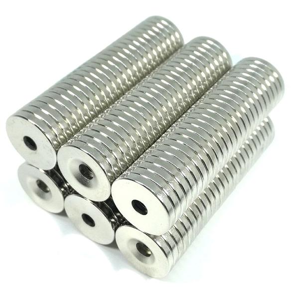 Imagem de 30pcs Imã De Neodimio Disco 20x3 - 20mm X 3mm Com Furo - N35