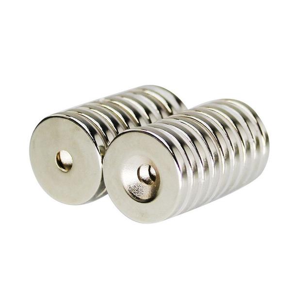 Imagem de 30pcs Imã De Neodimio Disco 20x3 - 20mm X 3mm Com Furo - N35