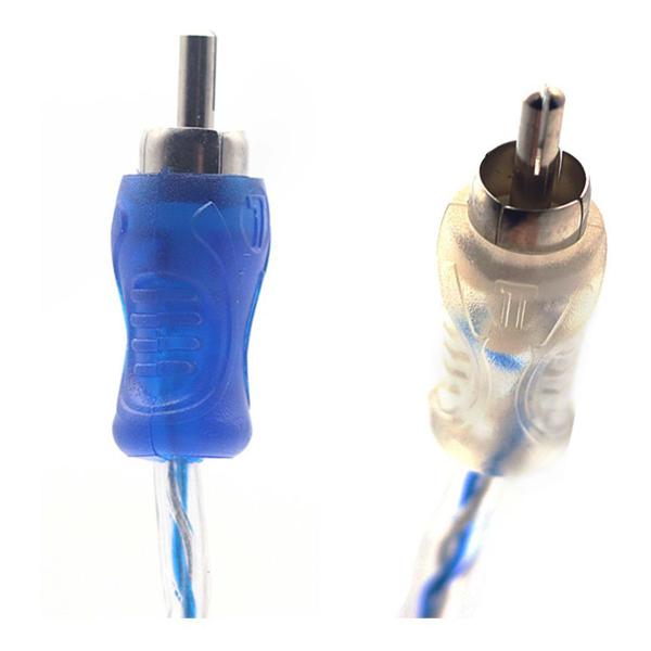 Imagem de 30x Cabos RCA 1 Metro Dupla Blindagem Injetado Azul 4mm Blindado Tech One