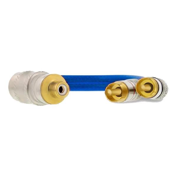 Imagem de 30x Cabos Y Prime Metal 5mm 2 Machos 1 Femea Azul RCA