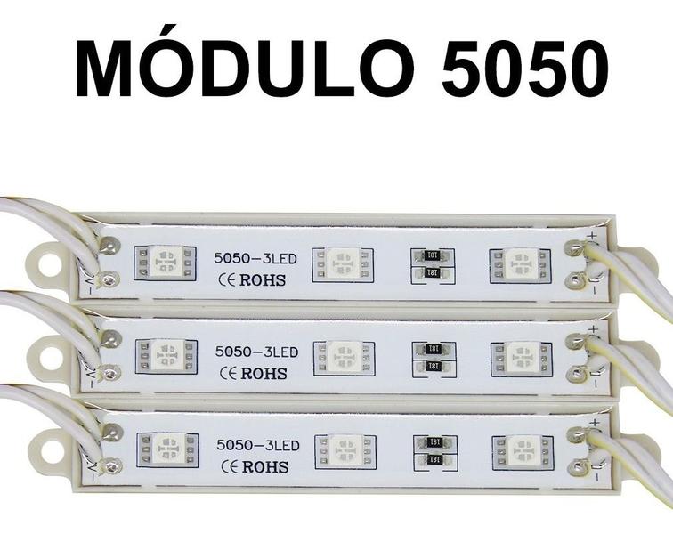 Imagem de 30x Módulo 5050 Smd 3 Led Ip65 Prova D'agua 12volts