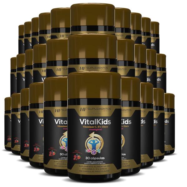 Imagem de 30x vitalkids vitamina c d zinco infantil 30caps mastigavel