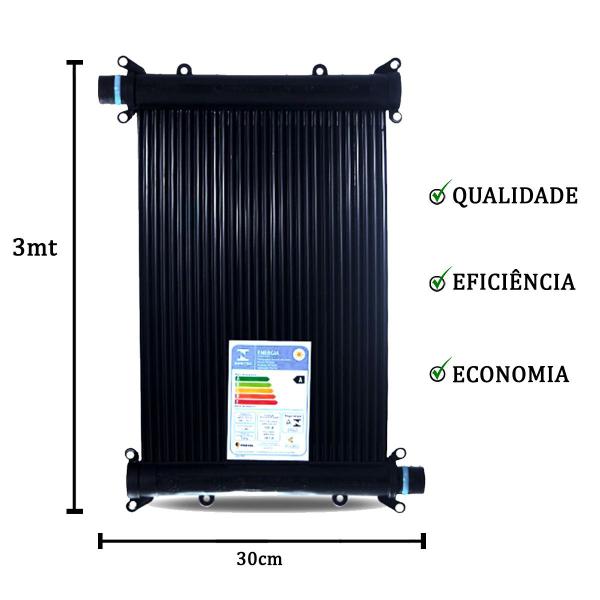 Imagem de 31 Placas Coletoras 3 mt - Aquecedor Solar Piscinas - 27,5m² / 39.000 Litros - Marca Ts Solar + Válvula Quebra Vácuo