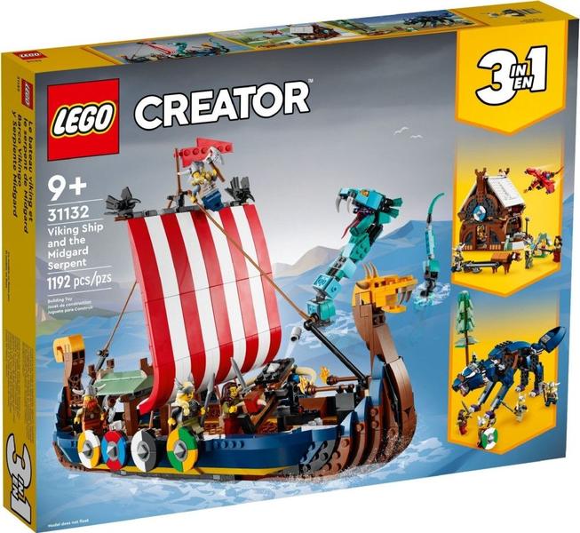 31132 - LEGO Creator - Navio Viking e a Serpente de Midgard Imagem de 31132 - LEGO Creator - Navio Viking e a Serpente de Midgard