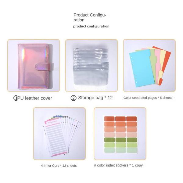 Imagem de 31pcs A6 Macaron Cash Budget Notebook, Budget Binder PU