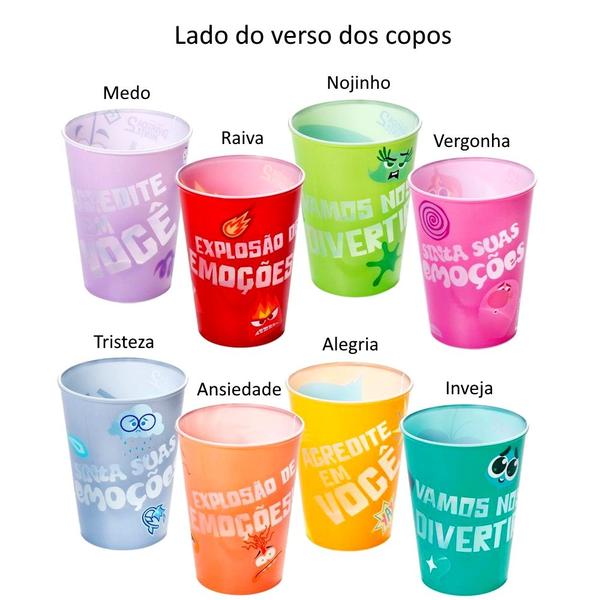 Imagem de 32 Copos Divertida Mente 8 Emoções Lembrancinha Aniversário