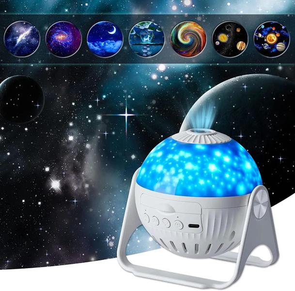 Imagem de 32 EM 1 Galaxy Star Projetor Recarregável Girando Luz Noturna Para Crianças Decorativa Nightlight